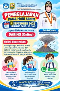 BANDAR LAMPUNG TERAPKAN SEKOLAH DARING, PELAYANAN PUBLIK TETAP BERJALAN NORMAL